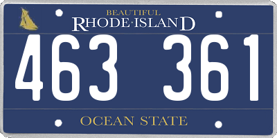 RI license plate 463361