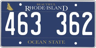 RI license plate 463362