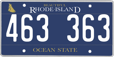 RI license plate 463363