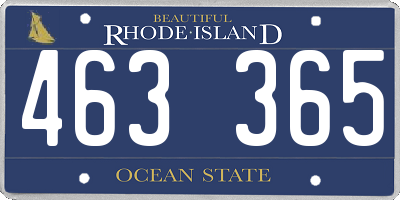 RI license plate 463365