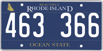 RI license plate 463366