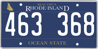 RI license plate 463368