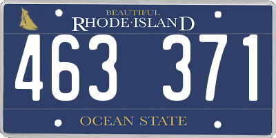 RI license plate 463371