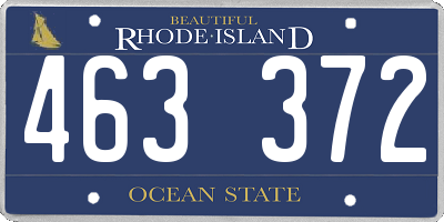 RI license plate 463372