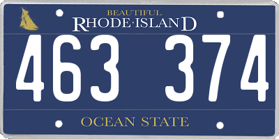 RI license plate 463374