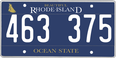 RI license plate 463375