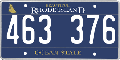 RI license plate 463376