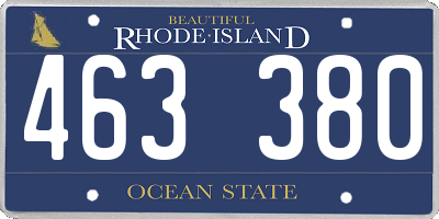 RI license plate 463380