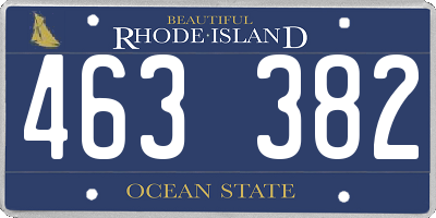 RI license plate 463382