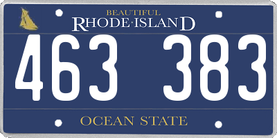 RI license plate 463383