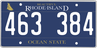 RI license plate 463384
