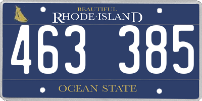 RI license plate 463385
