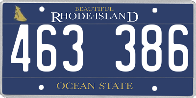RI license plate 463386