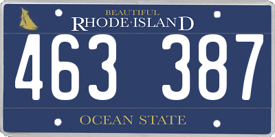 RI license plate 463387