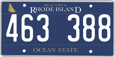 RI license plate 463388