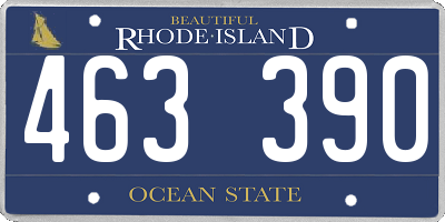 RI license plate 463390