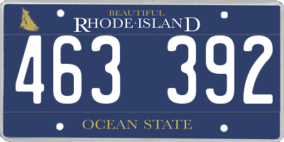 RI license plate 463392