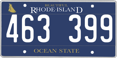 RI license plate 463399