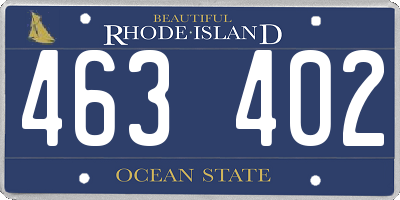 RI license plate 463402