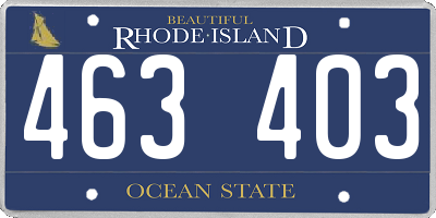 RI license plate 463403