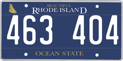 RI license plate 463404