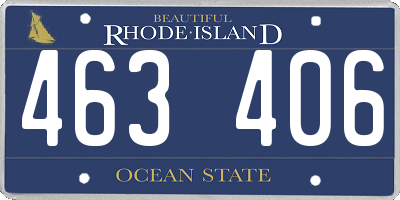 RI license plate 463406