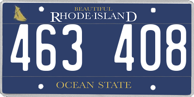 RI license plate 463408