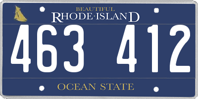RI license plate 463412