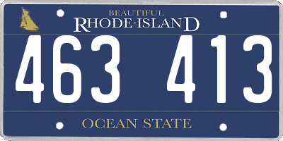 RI license plate 463413