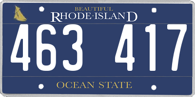 RI license plate 463417