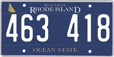 RI license plate 463418