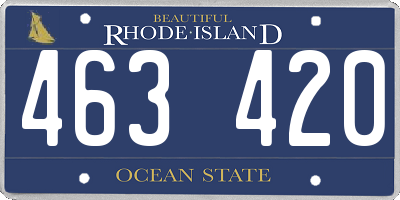 RI license plate 463420