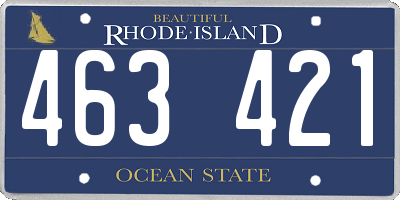 RI license plate 463421