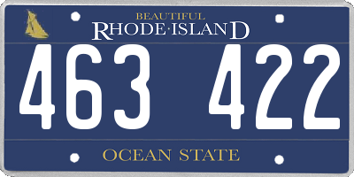 RI license plate 463422