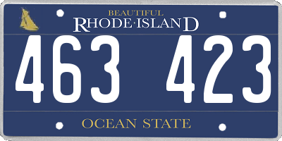 RI license plate 463423