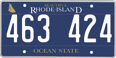 RI license plate 463424