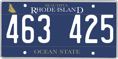 RI license plate 463425