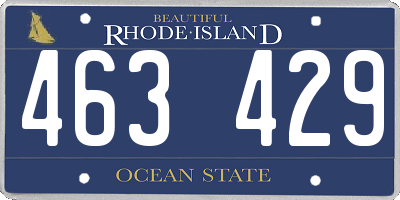 RI license plate 463429