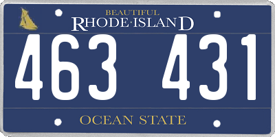 RI license plate 463431