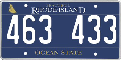 RI license plate 463433
