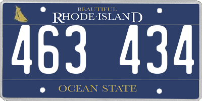 RI license plate 463434