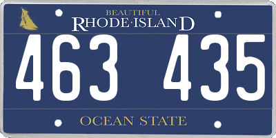 RI license plate 463435