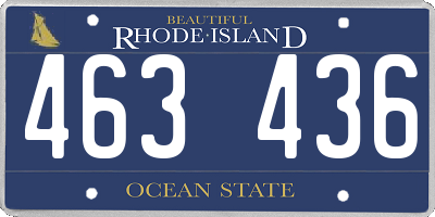 RI license plate 463436