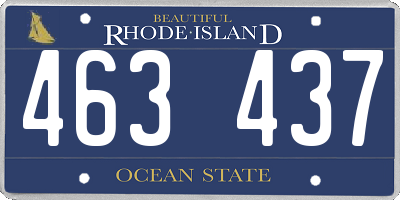 RI license plate 463437