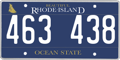 RI license plate 463438