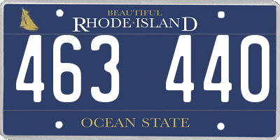 RI license plate 463440