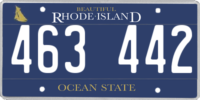 RI license plate 463442
