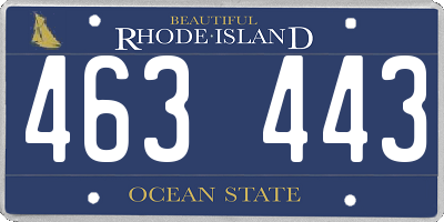 RI license plate 463443