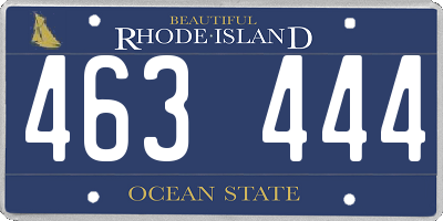 RI license plate 463444