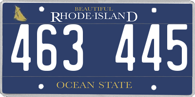 RI license plate 463445